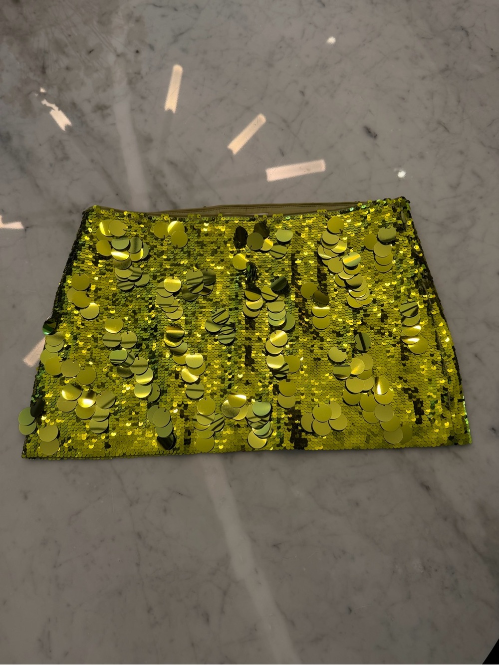 Sparkling Lime Green Sequin Mini Skirt